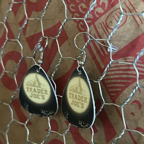 Trader Joe’s earrings guitar pic shaped moon - Picture 2 of 3